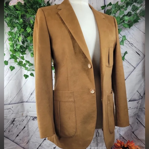 ENKA Petal Suede (Faux) Golden Touch Vintage Blazer, Union Made USA - Picture 9 of 10